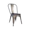 Super-Seat | Tolix Chairs | Industrial metal chair with wooden seat, vintage look, brushed metal and high back. | Hospitality Furniture