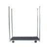 Super-Seat | The Chair Trolleys XL Dänischer Transportwagen 160cm | Flacher Metallfuß, vier Metallpfosten, blaue Rollen, Stahl, blau/grau. | Catering Möbel