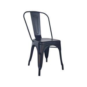 Super-Seat | The Tolix (patio) chairs matte black | Black metal chair with industrial design, perforated seat and sturdy backrest. | Hospitality Furniture