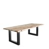 Super-Seat | Rectangular wooden table | Light wooden table top with natural grain, black metal legs, industrial and elegant. | Hospitality Furniture