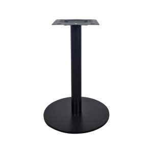 Super-Seat | Bistro Table Pedestals Round Black | Black metal table pedestal with round base and square top, modern and functional. | Hospitality Furniture