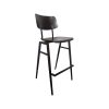 Super-Seat | The Rietveld industrial bar stools black / black | Black bar stool made of metal with minimalist design and similar screws. | Hospitality Furniture