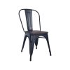 Super-Seat | The Tolix Chairs Vintage | Structure en métal noir avec assise en bois noir, design industriel et minimaliste. | Mobilier de restauration