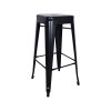 Super-Seat | The Tolix (terrace) bar stools matt black | Grand tabouret de bar en métal noir avec assise carrée et finition mate. | Mobilier de restauration