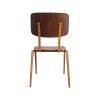 Chaise scolaire industrielle Rietveld brune / ocre