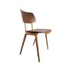 Super-Seat | The Rietveld Industrial School Chairs | Assise en bois brun/ocre, structure métallique, pieds angulaires, design scolaire classique minimaliste. | Mobilier de restauration