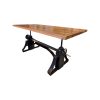 Super-Seat | Industrial solid wood adjustable (standing) table 220x100cm | Wood top, black metal base, natural finish. | Hospitality Furniture