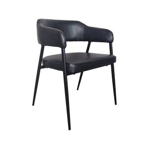 Super-Seat | Die Maxwell Hospitality Sessel in Schwarz | Moderne schwarze Stühle mit geschwungenem Teppich, Armlehnen und dünnen Beinen. | Catering Möbel