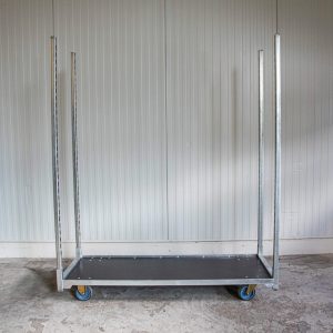 Super-Seat | A Chair Trolley XL Dänischer Transportwagen | Blau, Metallgestell mit vertikalen Stützen und vertikalen Böden. Transport bis zu 160 cm. | Catering Möbel