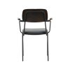 Chaise empilable de bar design Jody noir / marron