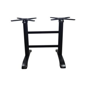 Super-Seat | The Hospitality Bistro Terrace Folding Table Base Double Black | Sleek black metal base with two columns and crossbar. | Hospitality Furniture