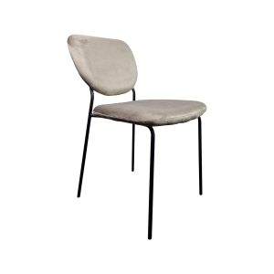 Super-Seat | Jazz Retro Hospitality Chair | Coussin gris clair, charme rétro, structure en métal noir, pieds angulaires fins. | Mobilier de restauration