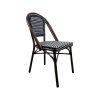 Super-Seat | The Wicker hospitality (terrace) chairs café de Paris black | Assise et tapis en tressage noir et blanc, structure en osier marron foncé. | Mobilier de restauration