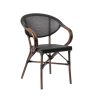 Super-Seat | Textileen Hospitality Terrace Chair | Structure métallique avec assise tissée, couleurs noir et marron, parfait pour l'extérieur. | Mobilier de restauration