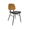 Super-Seat | The Miles Retro Chair | This chair has a wooden back and black upholstered seat with similar stitching. It stands on black metal legs. Suitable for modern hospitality environments. | Hospitality Furniture