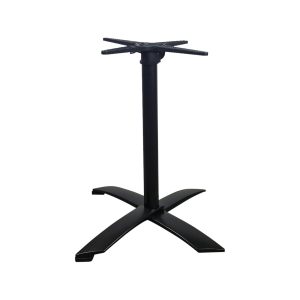 Super-Seat | Hospitality Terrace Folding Table Harmonica Pedestals Black | Black metal pedestal with cross-shaped top, ideal for folding tables. |. | Hospitality Furniture