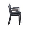 Chaise empilable de bar design Jody noir / marron