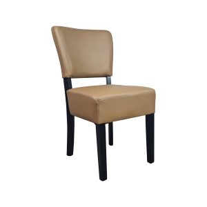 Super-Seat | Lisa Rome horeca stoelen Taupe | Taupe stof, donkere houten poten; moderne minimalistische stoel. | Horecameubilair