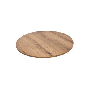 Super-Seat | Kasteel eiken melamine tafelbladen rond 80cm | Eikenhoutlook, natuurlijke kleur, melamine materiaal, zichtbare houtnerf. | Horecameubilair