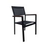 Super-Seat | Chaises d'accueil (patio) en textile Sunny black | Chaise en métal noir avec assise et dossier en maille, moderne et minimaliste. | Mobilier de restauration