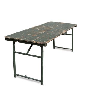 Super-Seat | De vintage veldtafels, leger klaptafels 182x70cm | Houten planken & metalen poten; verweerde look met rustieke krassen. |. | Horecameubilair