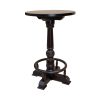 Super-Seat | Amsterdam Poker Old Brown Café Stools | Round dark wood table, carved base, square base, footrest. Ideal for poker. | Hospitality Furniture