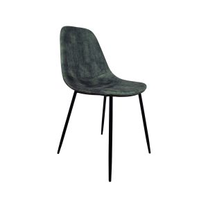 Super-Seat | De Charlie Design Kuipstoel | Fluweelgroene zitting en rugleuning, zwarte metalen poten, minimalistisch design. Strakke en gebogen vorm. | Horecameubilair