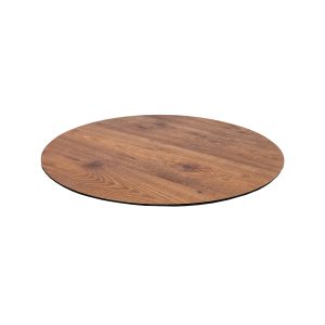 Super-Seat | De HPL Horeca Tafelbladen Teak Rond 70cm | Rond teakhouten tafelblad in natuurlijke bruine kleur, zichtbaar nerfpatroon. | Horecameubilair