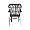 Helena Chaises de terrasse en plastique rotin noir