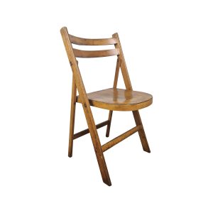 Super-Seat | The Hera Vintage Wooden Folding Chair | Klappstuhl aus Holz in honigbraunem Vintage-Design, geschwungene Sitzfläche und Rückenlehne. | Catering Möbel