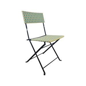 Super-Seat | The Paris Folding Chair | Türkisfarbenes Rattan, Metallgestell, Retro-Look und funktionelles Design. | Catering Möbel