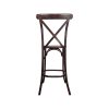 Tabourets de bar empilables Cross back bois marron foncé