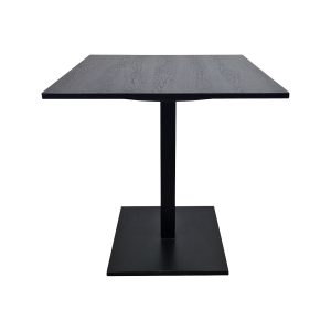 Super-Seat | Square Black Canteen Table | Black melamine table top with wooden top and central base, modern and stable design. | Hospitality Furniture