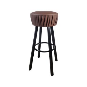 Super-Seat | Tabourets de bar pub industriels marron foncé | Assise marron foncé, pieds noirs, métal et simili cuir. Conception robuste et industrielle. | Mobilier de restauration