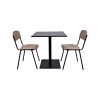 Table de cantine professioinnelle mélamine noire 67 x 67 cm avec socle