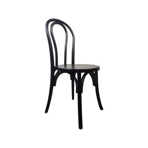 Super-Seat | The Vienna Thonet wooden stacking chair black | Black wooden chair with round back, stylish simplicity in classic design. | Hospitality Furniture