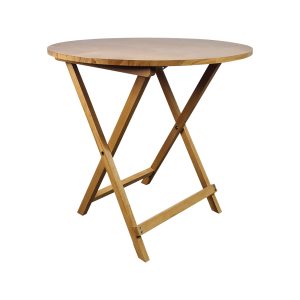 Super-Seat | The Vintage wooden bistro folding tables Parade | Bois brun clair, table ronde, pliante avec pieds en forme de croix. Aspect vintage. | Mobilier de restauration