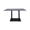 Table de cantine professionnelle mélamine noire 120 x 67 cm avec socle