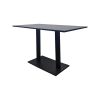 Super-Seat | Hospitality Canteen Tables Black Melamine | Table en mélamine noire avec texture bois, plateau rectangulaire et base noire. | Mobilier de restauration