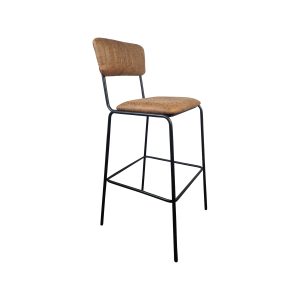 Super-Seat | The Aviator horeca barkrukken cognac | Bruin cognac leren zitting, rugleuning; zwart metalen frame; perfect voor horecagebruik. | Horecameubilair