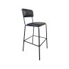 Super-Seat | The Aviator hospitality bar stools black | Tissu côtelé noir, structure en métal, idéal pour l'hospitalité |. | Mobilier de restauration