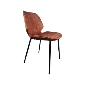 Super-Seat | Sea Shell Ocean Chairs | Velvet copper with brown, curved seat. Black metal legs, modern simplicity. | Hospitality Furniture