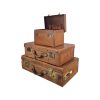 Ensemble de valises anciennes en cuir vintage, Pendragon Steamer Trunks