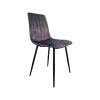 Super-Seat | Modern Chair | A modern chair with a petrol anthracite velvet seat, vertical stitching, black metal legs. | Hospitality Furniture