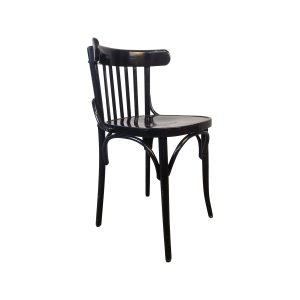 Super-Seat | Die Mister Thonet Holzbistrostühle schwarz | Schwarze Holzstühle mit gebogener Rückenlehne und runder Sitzfläche, klassisches Thonet Design. | Catering Möbel