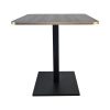 Plateau de table Urban mélamine noir / bordure en laiton 67 x 67 cm