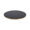 Super-Seat | The Urban Melamine Table Tops | Round table top with dark wood grain and black brass edge, 67cm diameter. | Hospitality Furniture