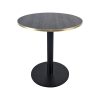 Urban melamine table tops round black / brass edge 67cm