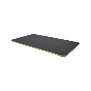 Super-Seat | The Urban melamine table tops in black/brass edge | Rectangular table top with dark wood finish and light brass edge finish. | Hospitality Furniture