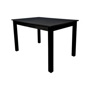 Super-Seat | Parker hospitality table black café | Plateau rectangulaire en bois noir, quatre pieds droits, fond blanc. | Mobilier de restauration